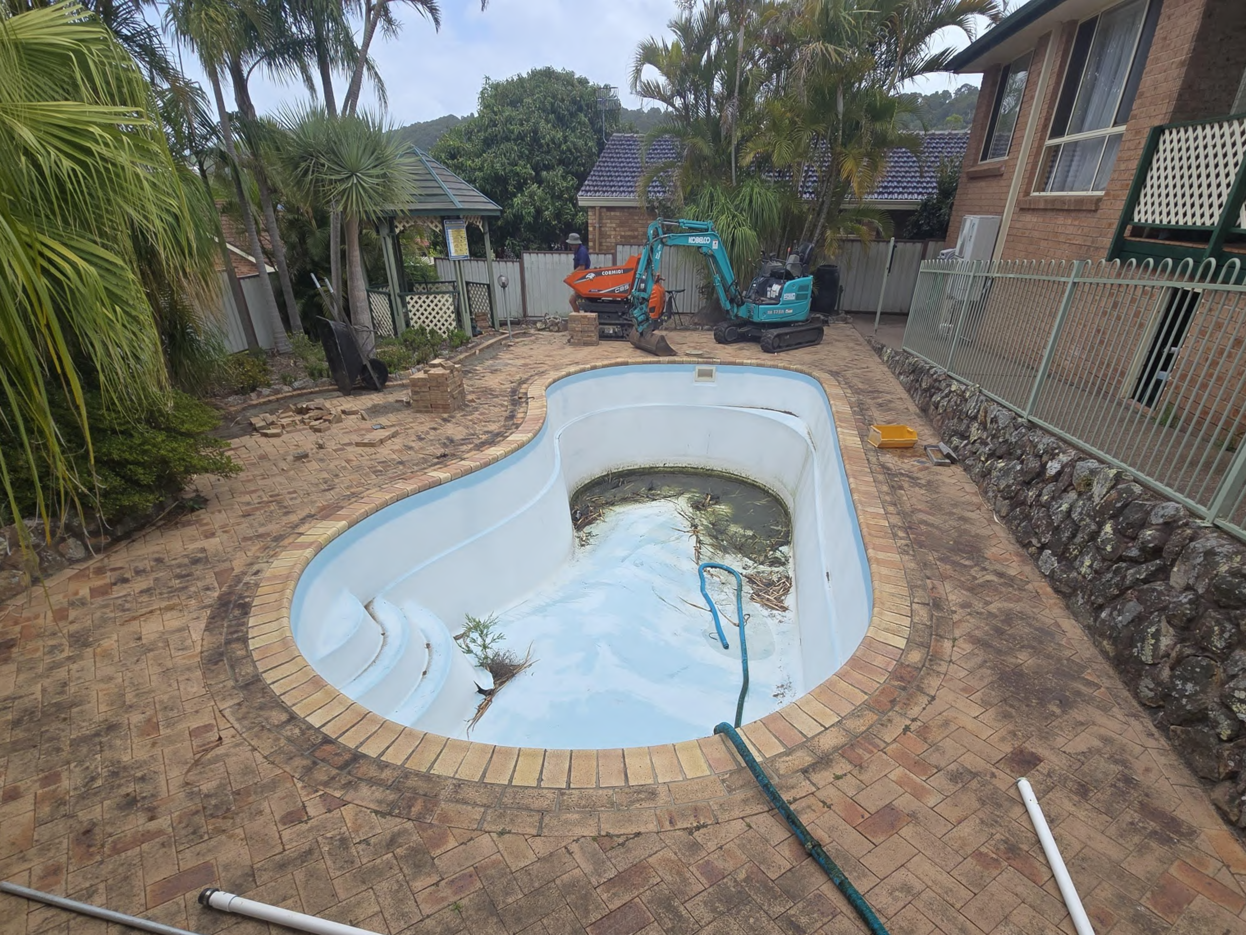 Pool removal in progress